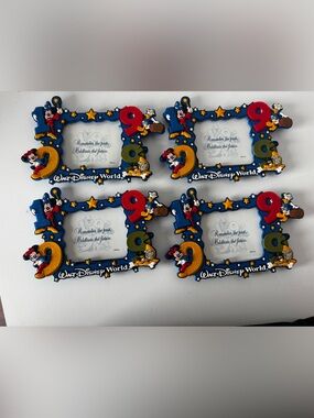 Set of 4 Vintage 1999 Walt Disney World Photo Holders Rubber 3D Magnet Souvenir